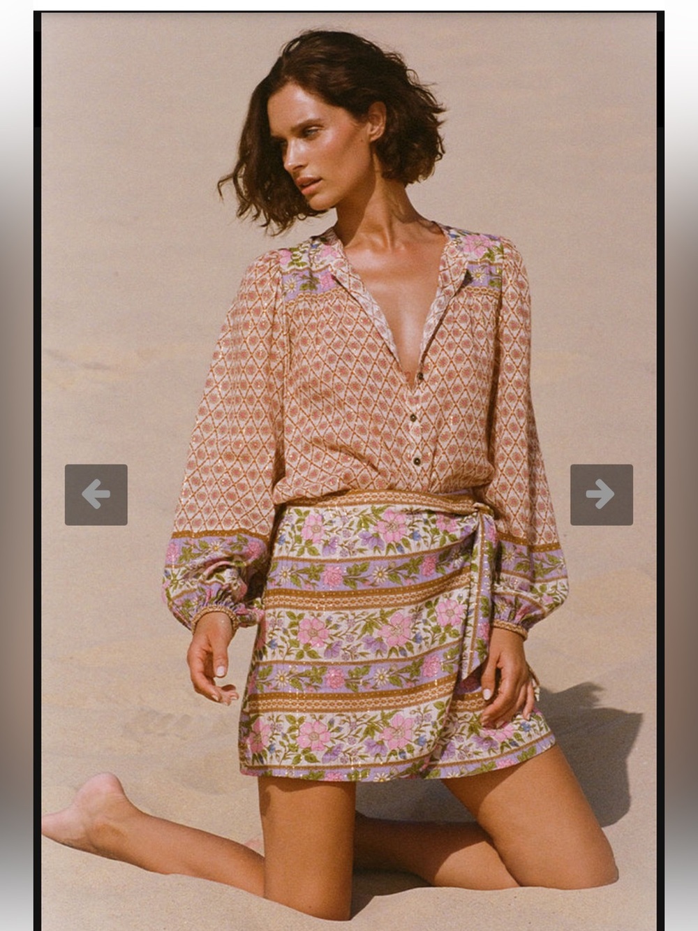 SPELL long sleeve button down top